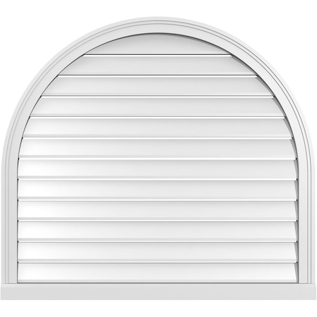 Ekena Millwork Round Top Surface Mount PVC Gable Vent: Functional, w/ 2"W x 2"P Brickmould Sill Frame, 40"W x 36"H GVPRT40X3603SF